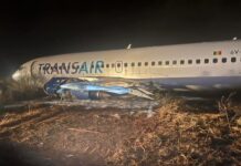 Horror as plane carrying 85 people catches fire and skids off runway at airport