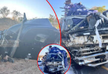 Deadly accident kills 3 on the spot as freightliner haulage truck and Nissan UD truck collide… driver flees scene