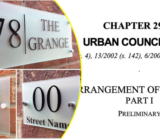 Council now charges a fine of up to US$40 for NOT displaying your physical address on your property!