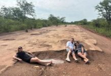 Pothole tourism: Viral photo exposing Bulawayo-Victoria Falls highway’s state embarrasses President Mnangagwa’s government… “It’s not that bad!”