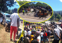 Brake-failure at Christmas Pass forces loaded Haulage truck to crash into 4 cars before overturning and killing 4 people (PICS)