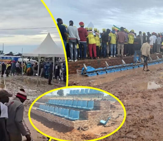 US$10 million gobbled: President Mnangagwa’s grand plan flops as Independence Day turns into a Soggy Mess after stadium collapses