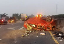 3 people killed on the spot, 6 seriously injured in Madza Demio and Toyota Dyna truck head-on accident