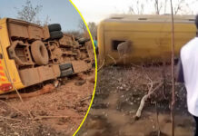 Deadly accident: 6 people killed and 40 others injured as Pavilion Bus overturns after tyre burst (VIDEO)