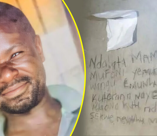 Man commits suicide after catching his wife of 18 years cheating: See shocking suicide note he wrote on the bedroom wall