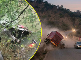 Ngezi Bridge Accident: Haulage Truck Plunges into River, Nearly Causes Another Head-on Crash (WATCH VIDEO)