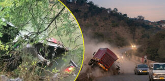 Ngezi Bridge Accident: Haulage Truck Plunges into River, Nearly Causes Another Head-on Crash (WATCH VIDEO)