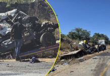 5 people feared dead: Chaotic scene as bus and haulage truck crash head-on along Harare-Masvingo highway