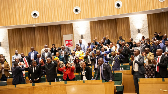 members of parliament MPs celebrating CAB3 vote victory