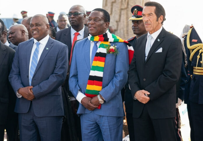 botswana president masisi, ian khama and mnangagwa