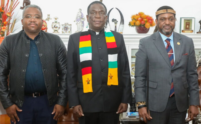 mnangagwa and king misuzulu kazwelithini of south africa