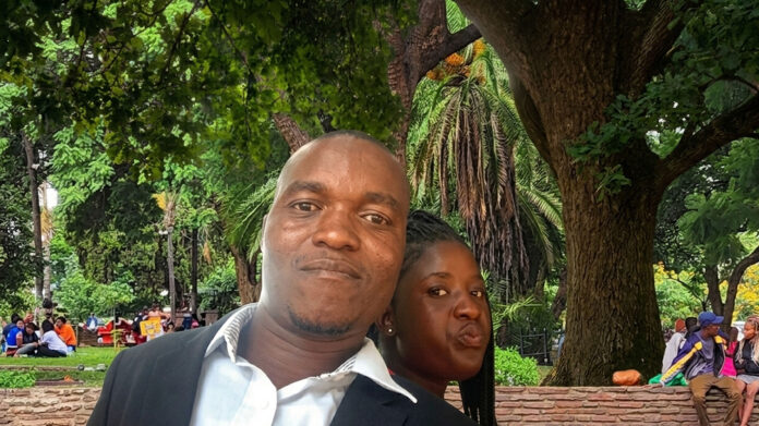 Simbarashe Chadiwa and wife Christabell Kudziwe - Africa Unity Squarre background - fixed