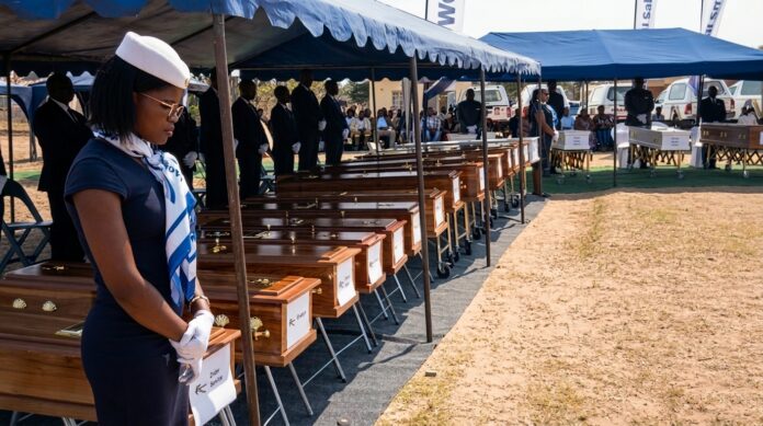 chivhu kombi accident victims - coffins for burial