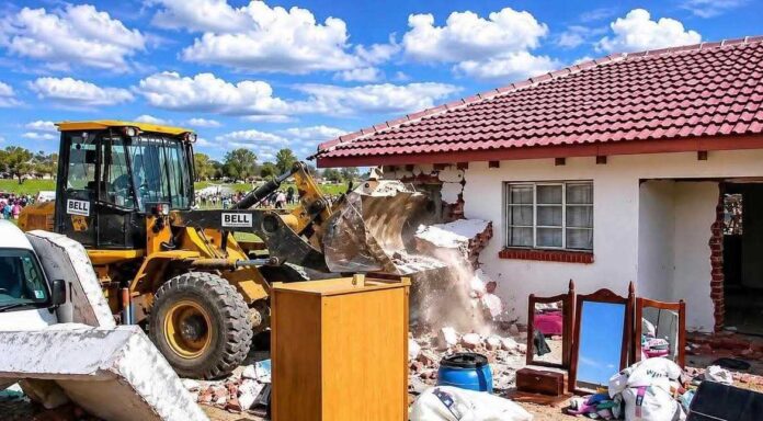 council demolitions - house being demolished