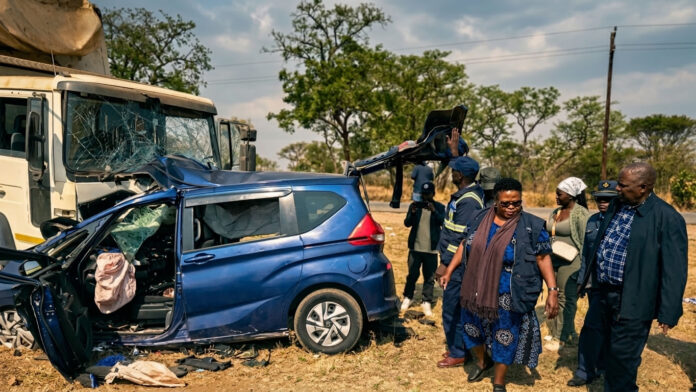 honda fit and lorry accident chirundu road chinhoyi