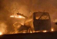 25 people killed as kombi bursts into flames after colliding with haulage truck along Harare-Masvingo road (VIDEO)