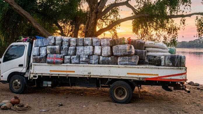 truck full of smuggled meat, sausages, chicken, polony