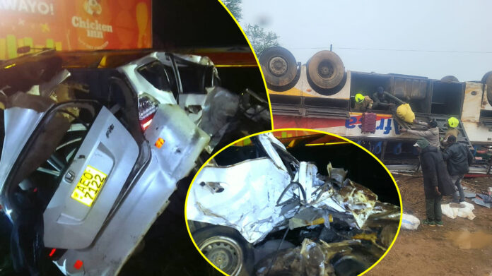 inter africa bus and honda fit accident