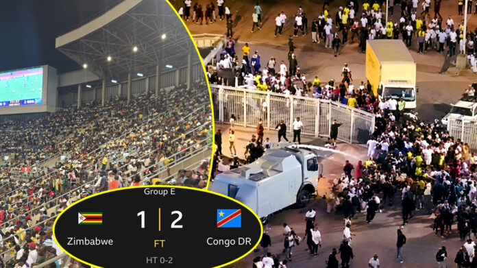 zimbabawe vs DRC at national sports stadium 2-1 loss 1 person dead