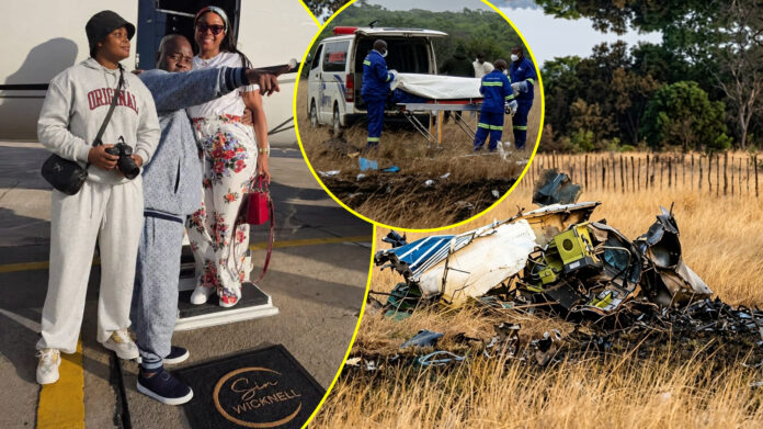 Senelisiwe Magagula wicknell chivayo and wife lucy lulu muteke helicopter crash scene